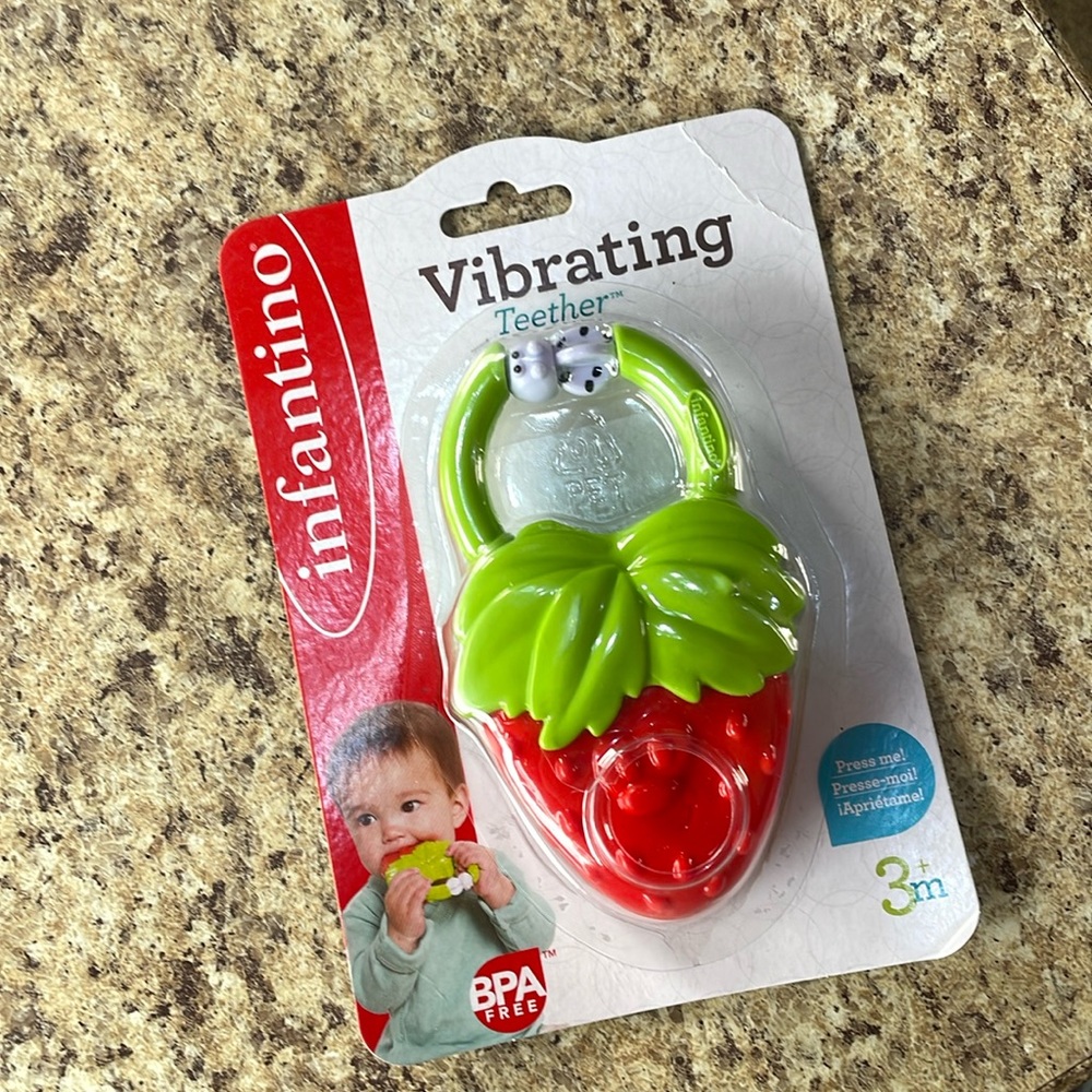 Strawberry infant teether